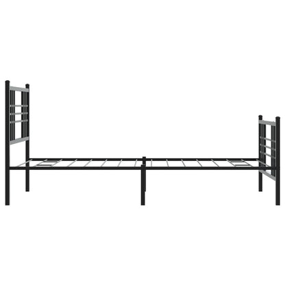 Metal Bed Frame without Mattress with Footboard Black 90x200cm
