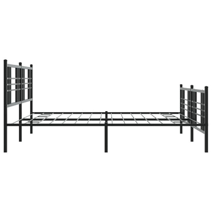 Metal Bed Frame without Mattress with Footboard Black 183x213cm