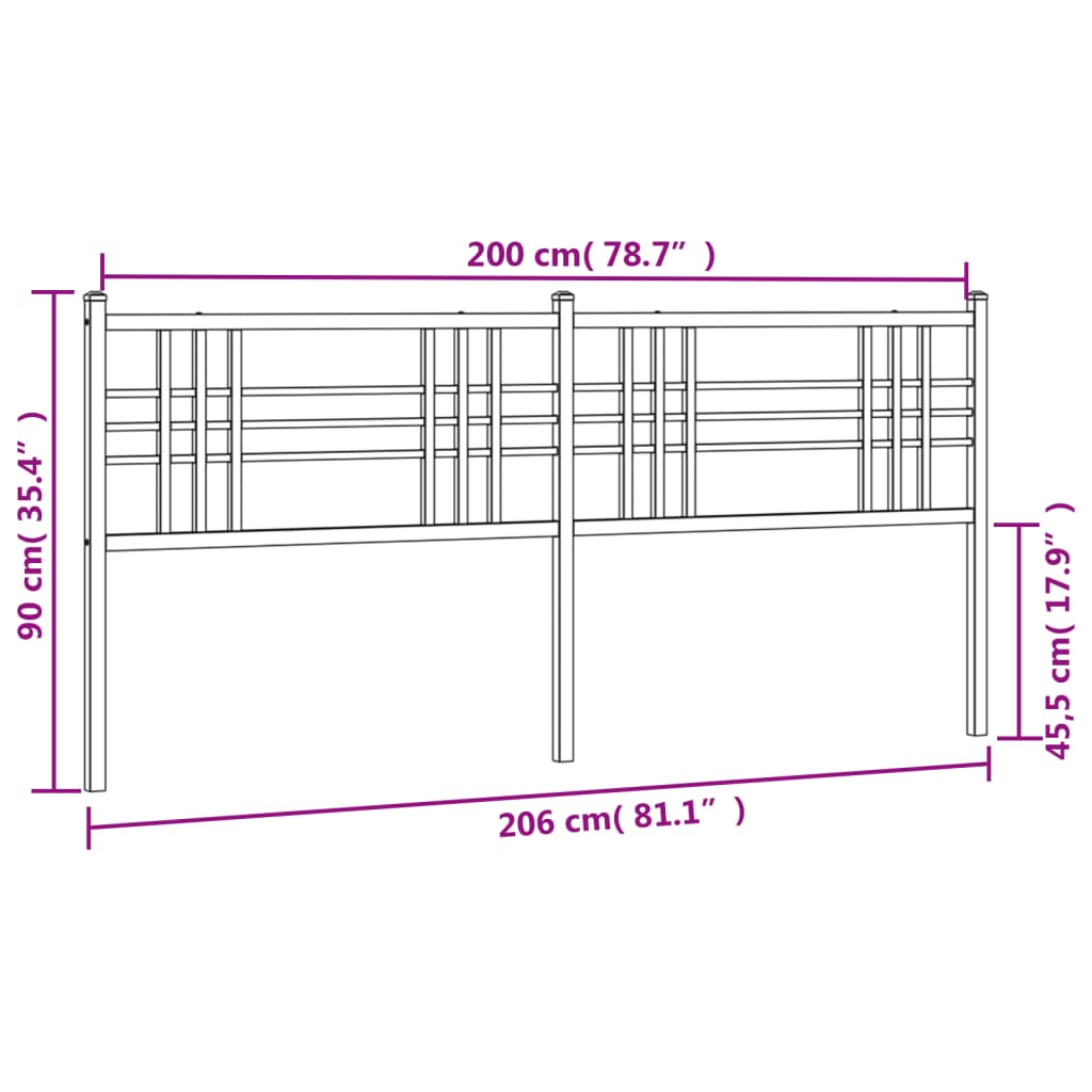 Metal Replace Headboard White 200cm