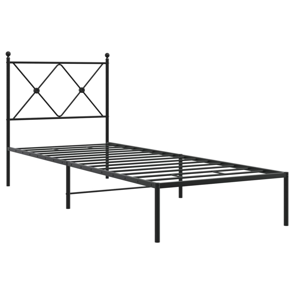 Bed Frame | Black | Powder-Coated Steel | Single | Bed Frame