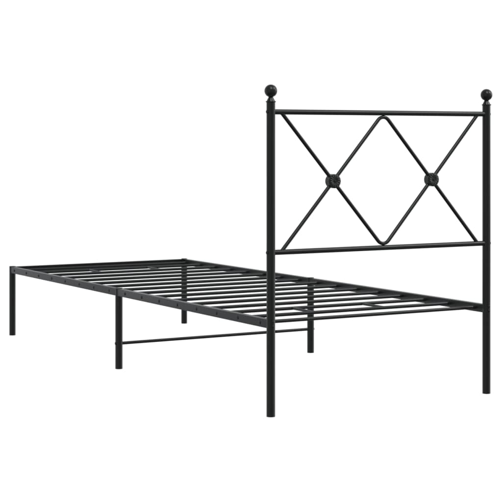 Bed Frame | Black | Powder-Coated Steel | Single | Bed Frame
