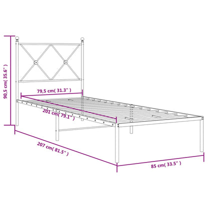 Bed Frame | Black | Powder-Coated Steel | Single | Bed Frame