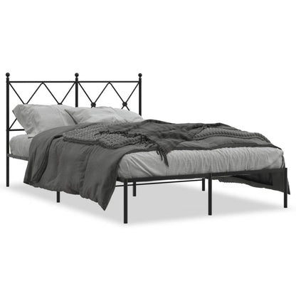 Bed Frame | Black | Powder-Coated Steel | 120x200 cm |  Durable