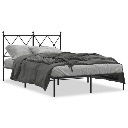 Bed Frame | Black | Powder-Coated Steel | 120x200 cm |  Durable