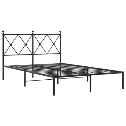 Bed Frame | Black | Powder-Coated Steel | 120x200 cm |  Durable