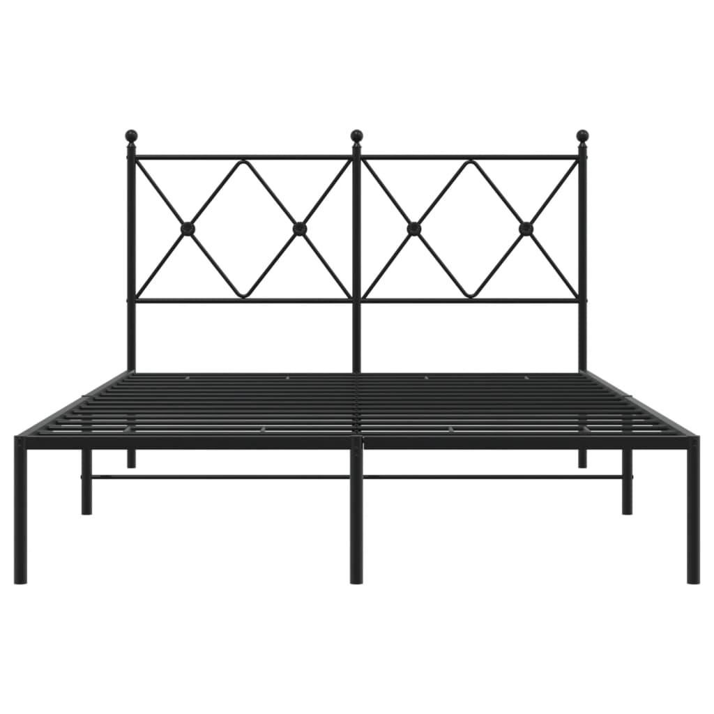 Bed Frame | Black | Powder-Coated Steel | 120x200 cm |  Durable
