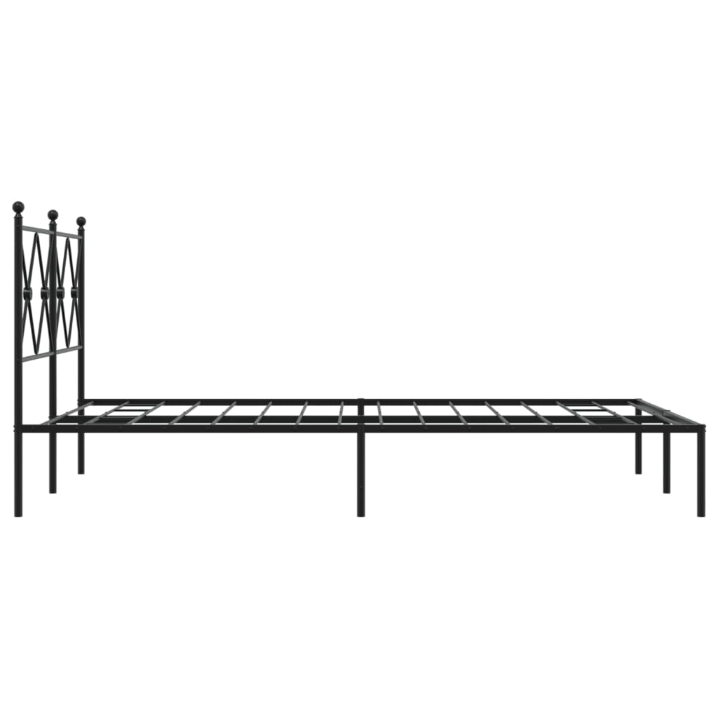 Bed Frame | Black | Powder-Coated Steel | 120x200 cm |  Durable