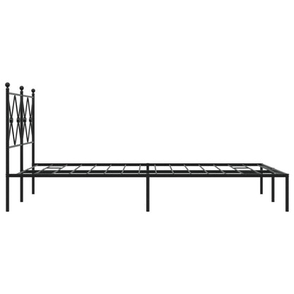 Bed Frame | Black | Powder-Coated Steel | 120x200 cm |  Durable