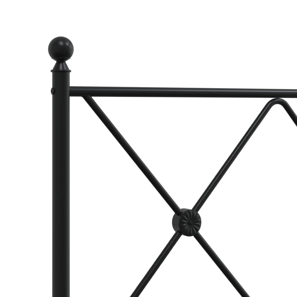 Bed Frame | Black | Powder-Coated Steel | 120x200 cm |  Durable
