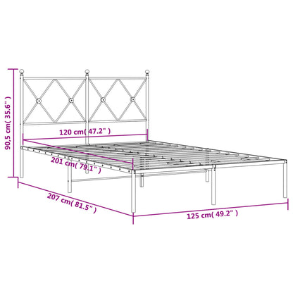 Bed Frame | Black | Powder-Coated Steel | 120x200 cm |  Durable