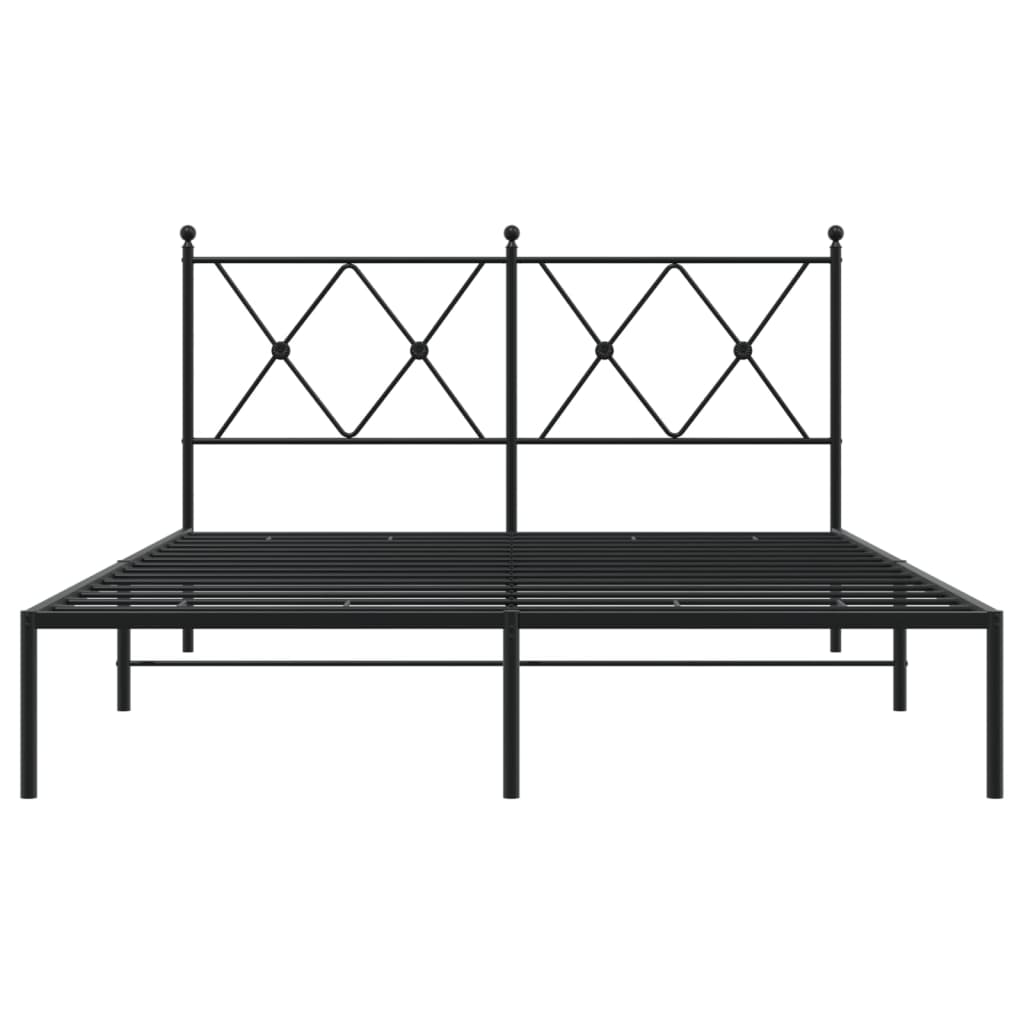 Bed Frame | Black | Powder-Coated Steel | 140x190 cm | Bed Frame