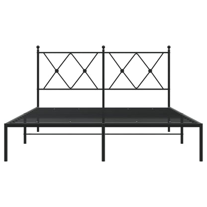 Bed Frame | Black | Powder-Coated Steel | 140x190 cm | Bed Frame
