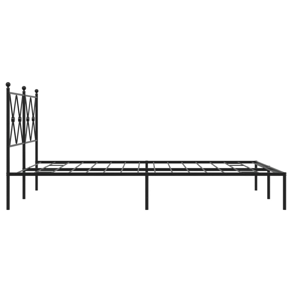 Bed Frame | Black | Powder-Coated Steel | 140x190 cm | Bed Frame