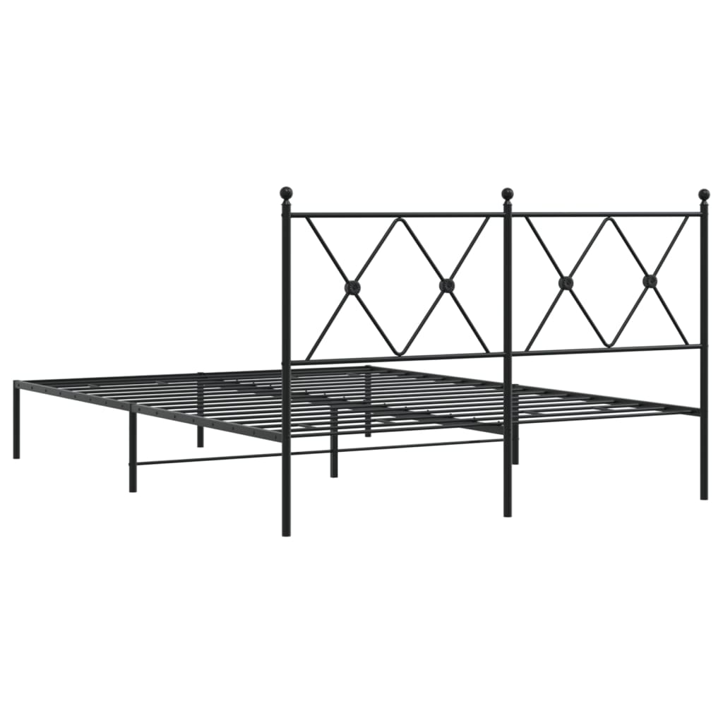 Bed Frame | Black | Powder-Coated Steel | 140x190 cm | Bed Frame