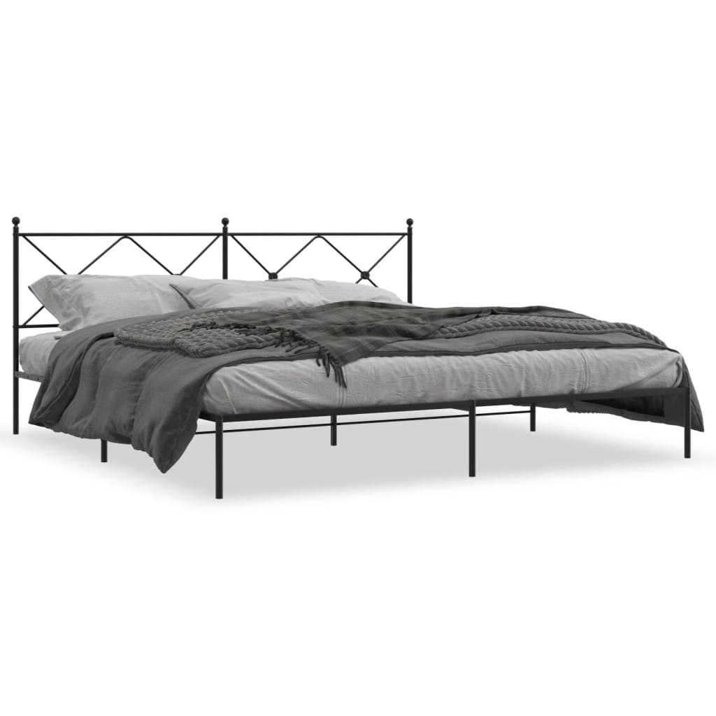 Bed Frame | Black | Powder-Coated Steel | Double Bed | Bed Frame