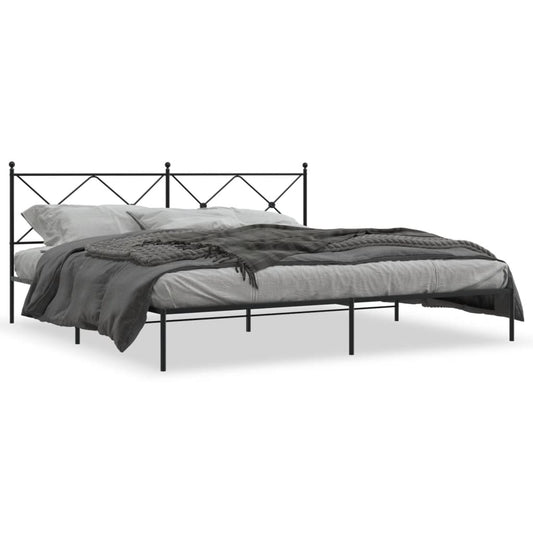 Bed Frame | Black | Powder-Coated Steel | Double Bed | Bed Frame
