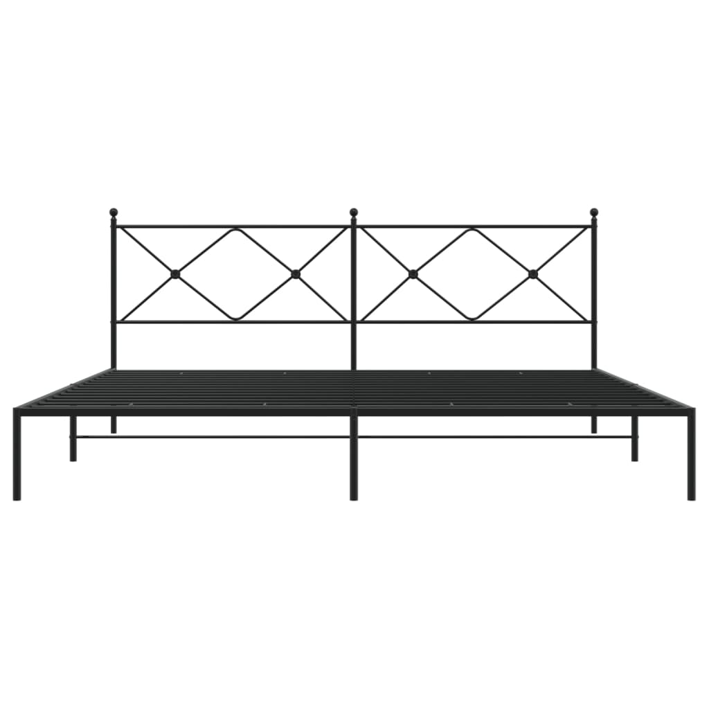 Bed Frame | Black | Powder-Coated Steel | Double Bed | Bed Frame