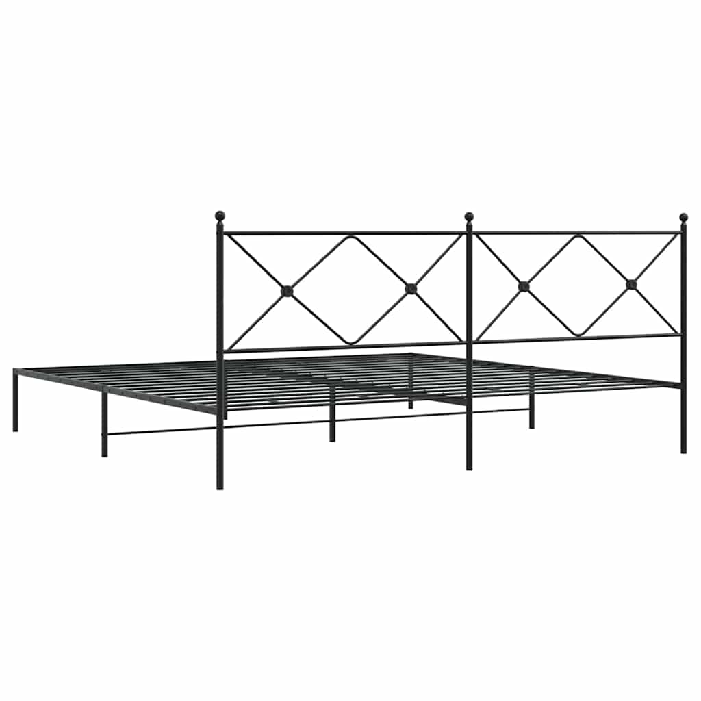 Bed Frame | Black | Powder-Coated Steel | Double Bed | Bed Frame