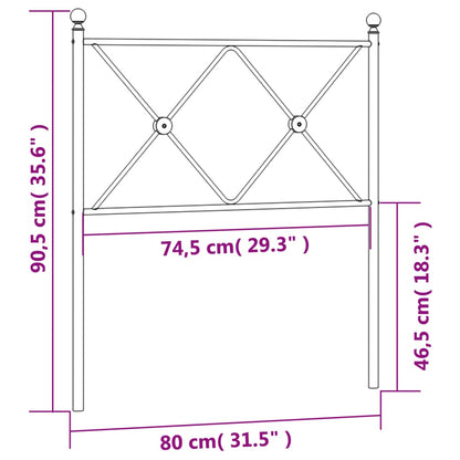 Metal Replace Headboard Black 75cm