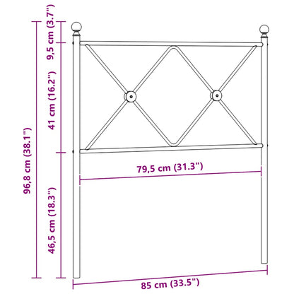 Metal Replace Headboard Black 80cm