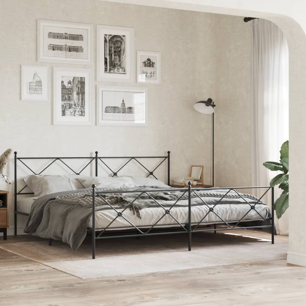 Metal Replace Headboard Black 200cm