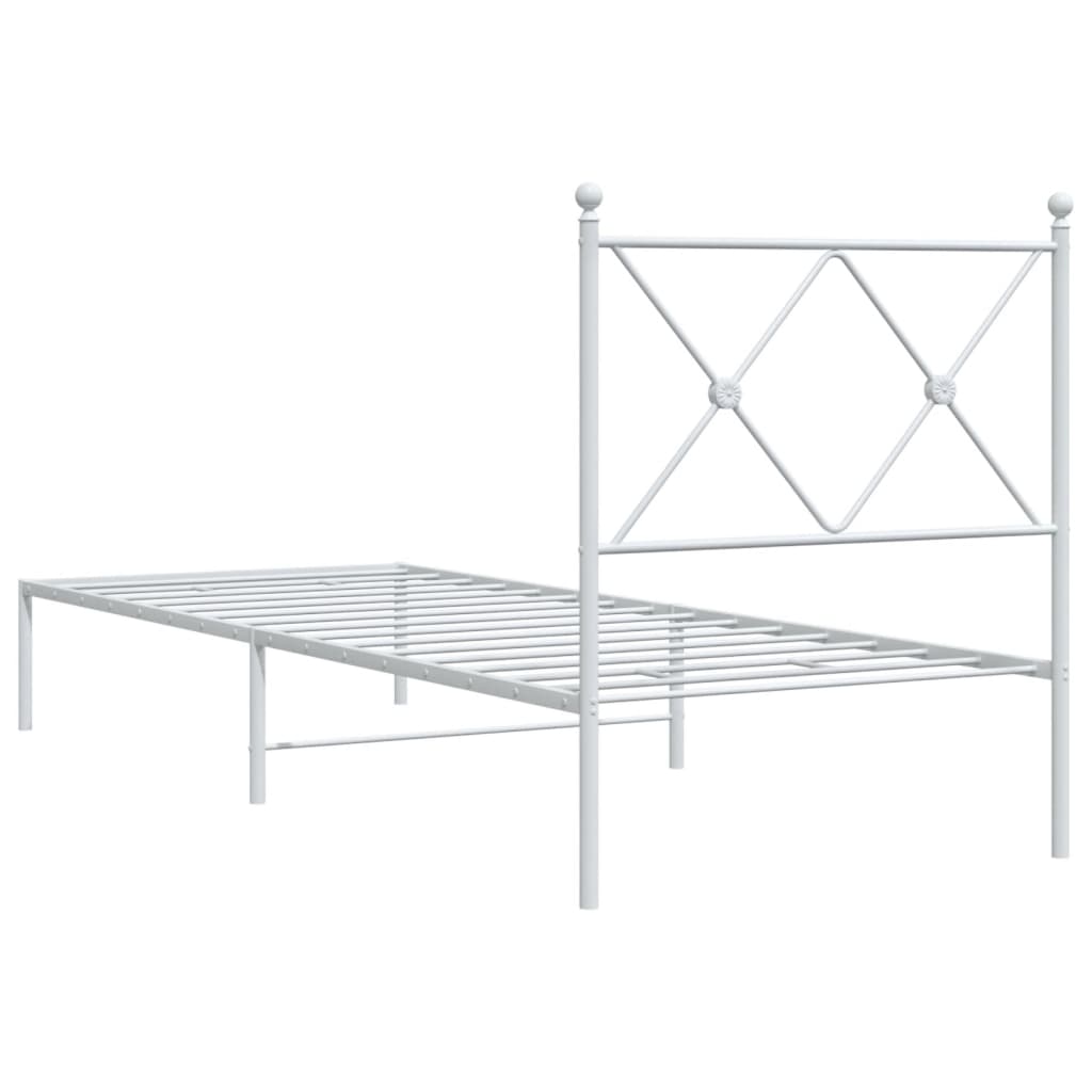 Bed Frame | White | Powder-Coated Steel | Single | Bed Frame