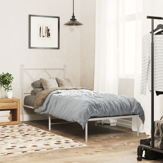 Bed Frame | White | Powder-Coated Steel | Single | Bed Frame