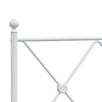 Metal Bed Frame without Mattress with Headboard White 90x190cm