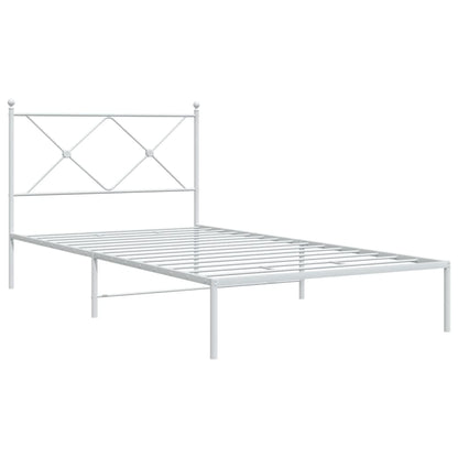 Bed Frame | White | Powder-coated Steel | Single |  Durable  | Bed Frame