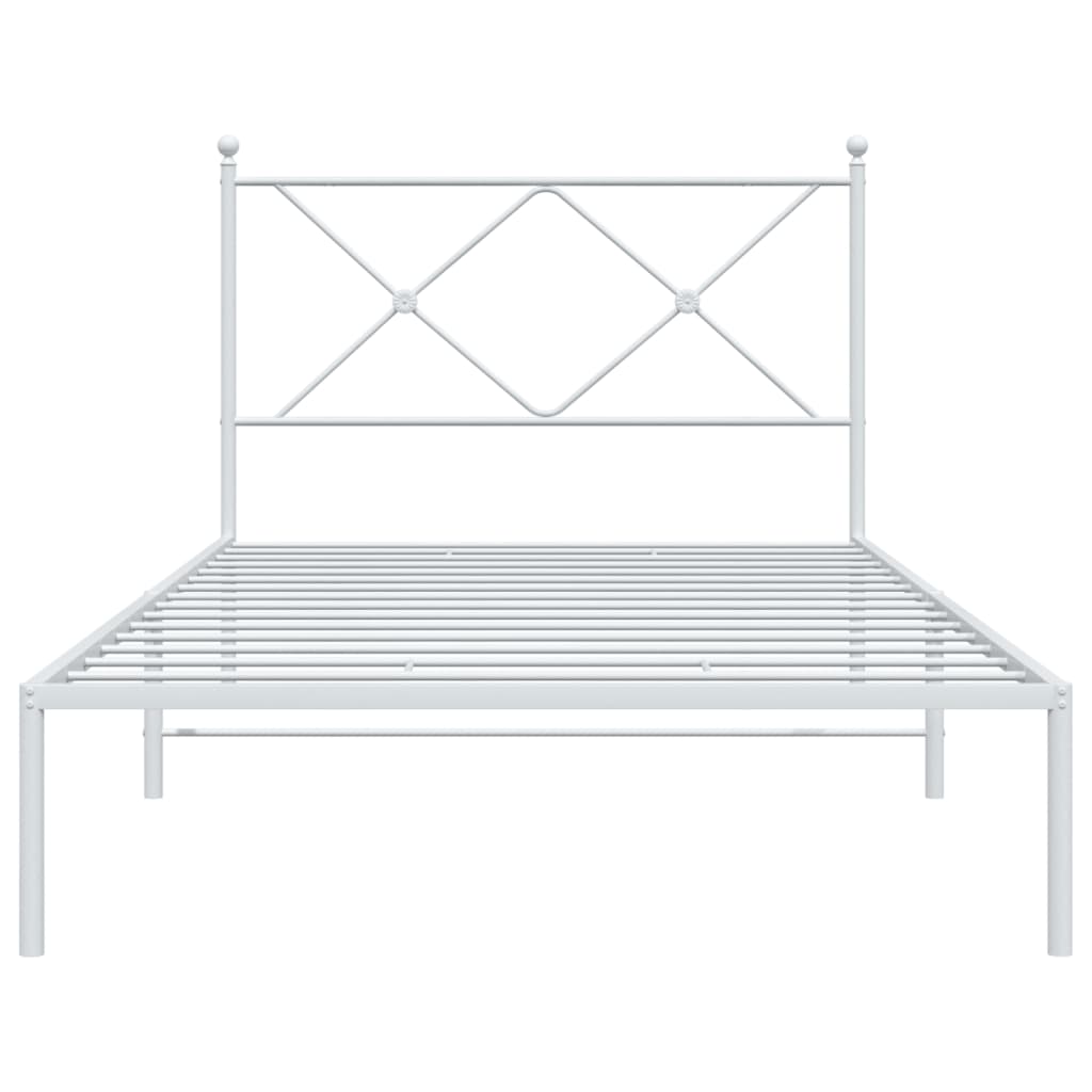 Bed Frame | White | Powder-coated Steel | Single |  Durable  | Bed Frame