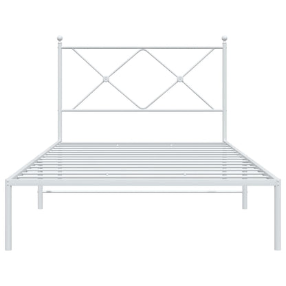 Bed Frame | White | Powder-coated Steel | Single |  Durable  | Bed Frame