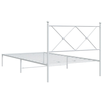 Bed Frame | White | Powder-coated Steel | Single |  Durable  | Bed Frame