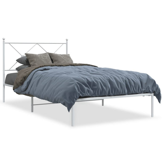Bed Frame | White | Powder-Coated Steel | Single | Bed Frame
