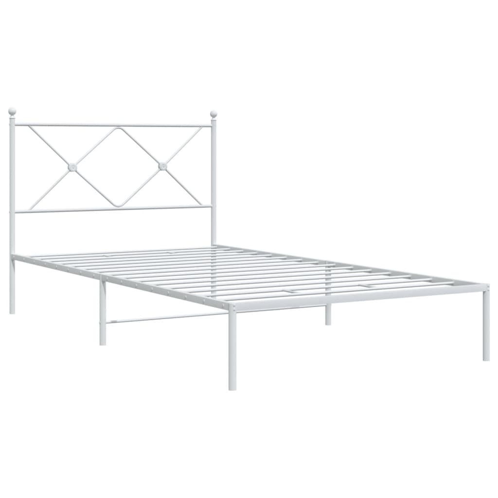 Bed Frame | White | Powder-Coated Steel | Single | Bed Frame