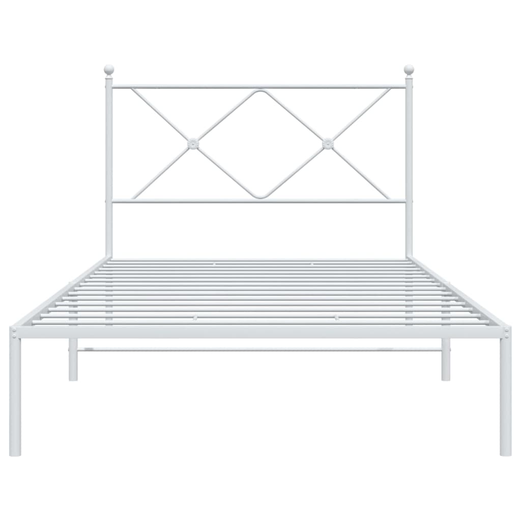 Bed Frame | White | Powder-Coated Steel | Single | Bed Frame