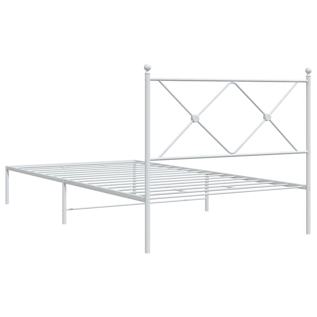 Bed Frame | White | Powder-Coated Steel | Single | Bed Frame