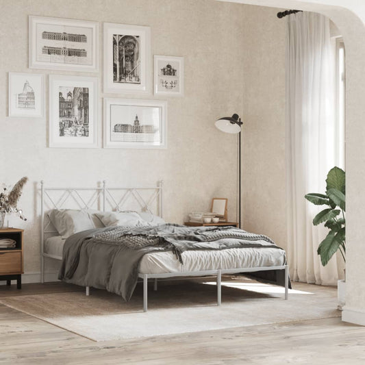 Bed Frame | White | Steel | 120x200 cm | Bed Frame | Rectangular | Modern