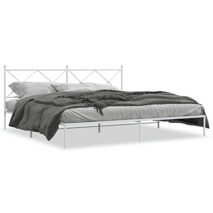 Bed Frame | White | Powder-Coated Steel | Double | Bed Frame