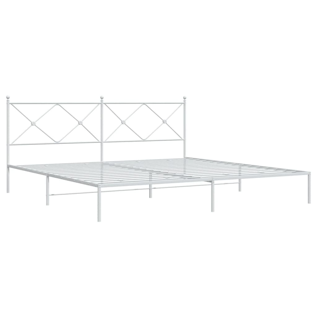 Bed Frame | White | Powder-Coated Steel | Double | Bed Frame