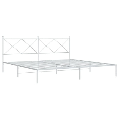 Bed Frame | White | Powder-Coated Steel | Double | Bed Frame