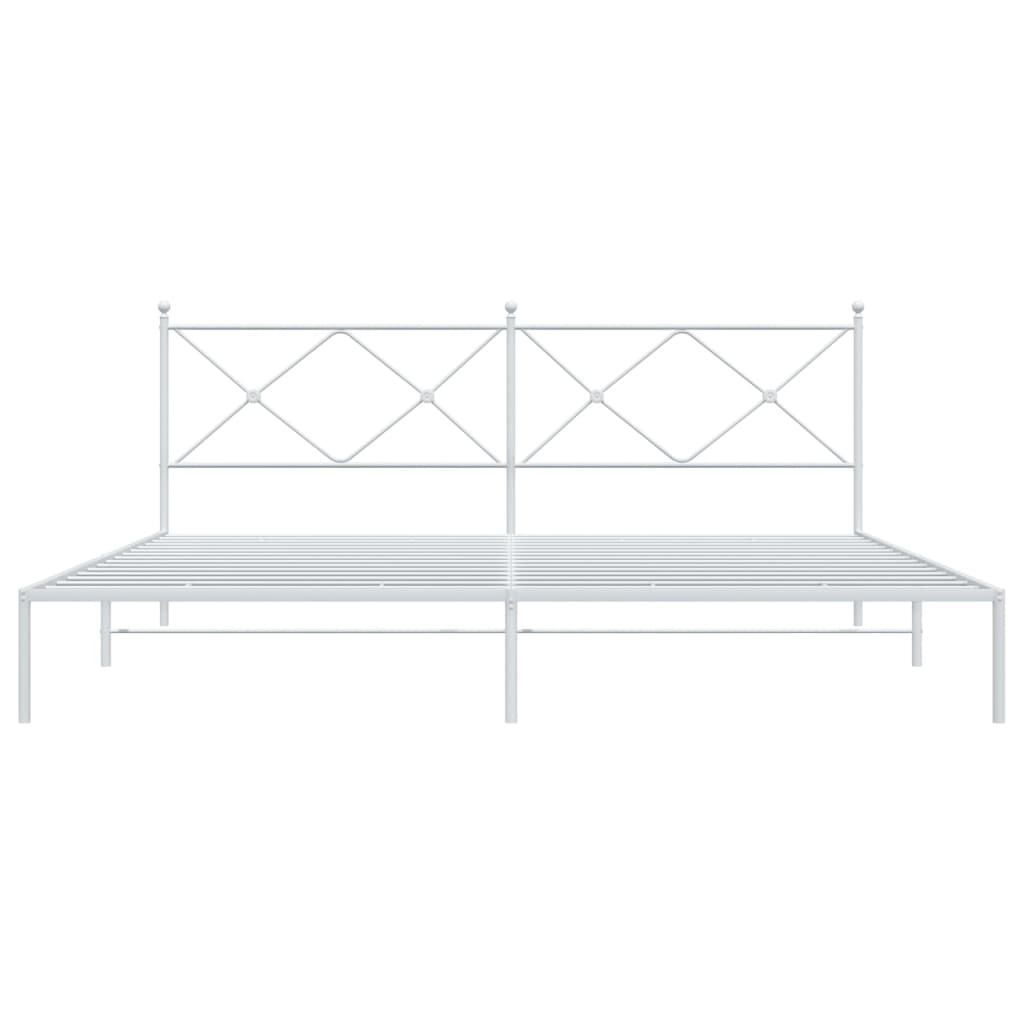 Bed Frame | White | Powder-Coated Steel | Double | Bed Frame