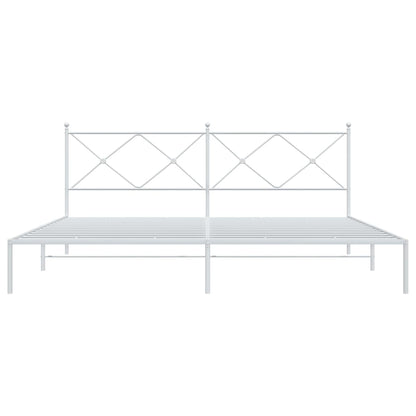 Bed Frame | White | Powder-Coated Steel | Double | Bed Frame