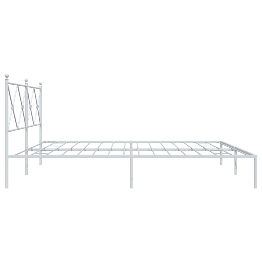Bed Frame | White | Powder-Coated Steel | Double | Bed Frame