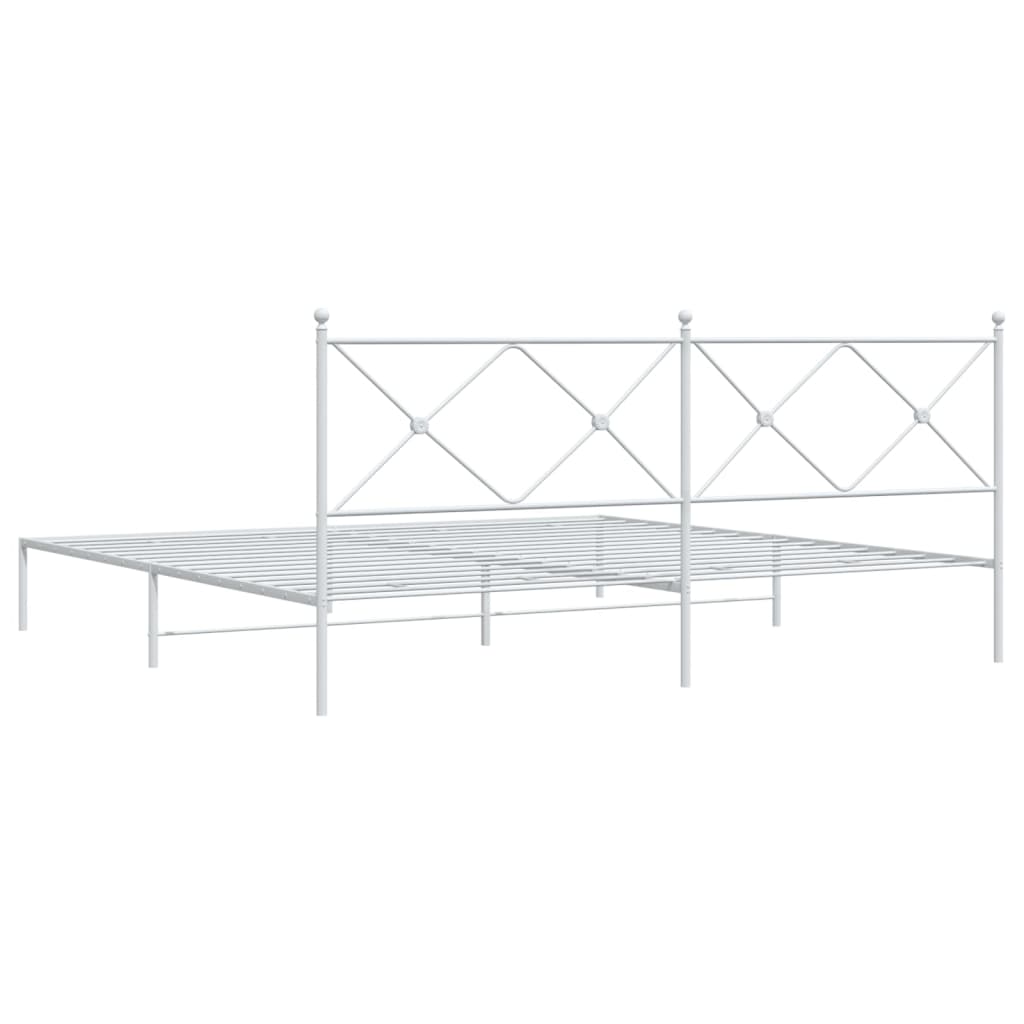 Bed Frame | White | Powder-Coated Steel | Double | Bed Frame