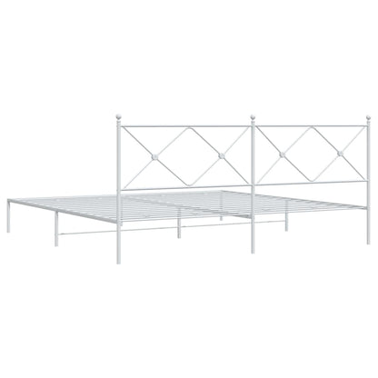 Bed Frame | White | Powder-Coated Steel | Double | Bed Frame