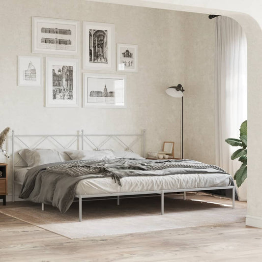 Bed Frame | White | Powder-Coated Steel | Double | Bed Frame