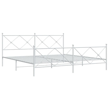 Bed Frame | White | Steel | 200x200 cm | Bed Frame | Rectangular
