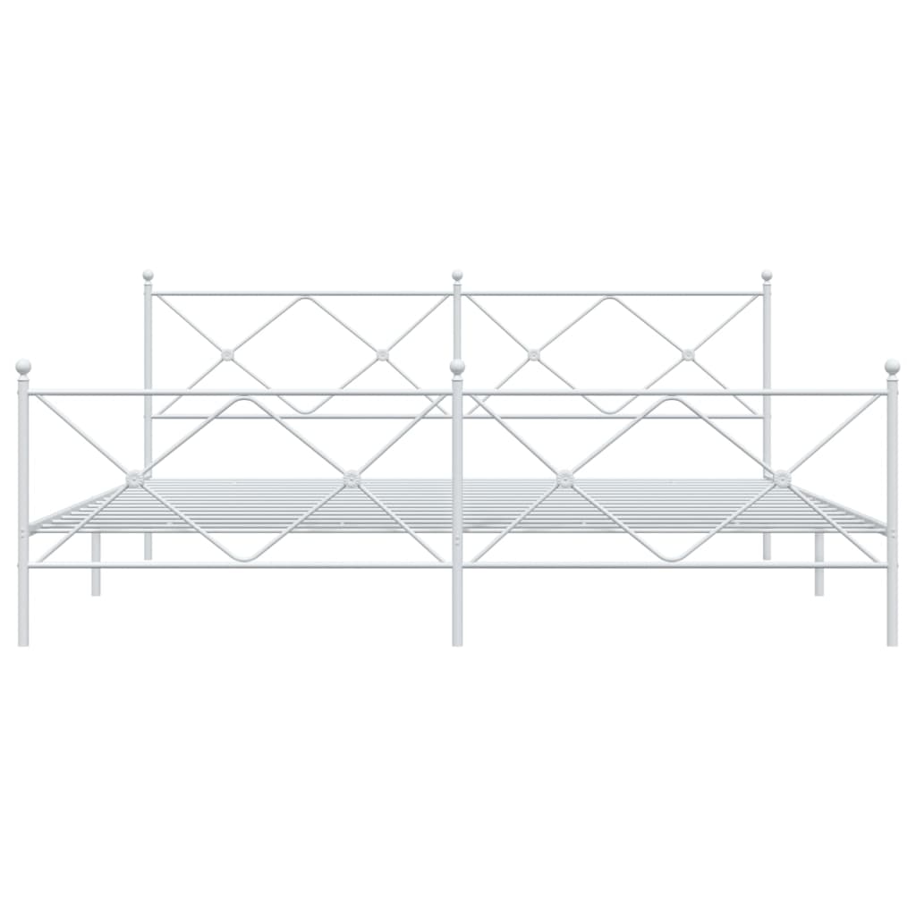Bed Frame | White | Steel | 200x200 cm | Bed Frame | Rectangular
