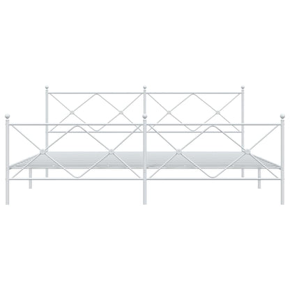 Bed Frame | White | Steel | 200x200 cm | Bed Frame | Rectangular