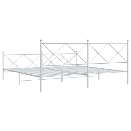 Bed Frame | White | Steel | 200x200 cm | Bed Frame | Rectangular